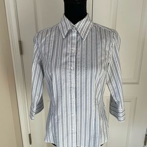 Apt. 9 Blue and White Striped Button-Down Shirt